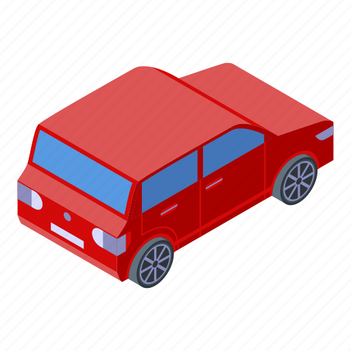 Car, cartoon, family, isometric, red, small, woman icon - Download on Iconfinder