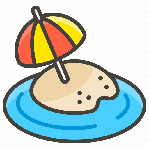 1f3d6, beach, umbrella, with icon - Download on Iconfinder