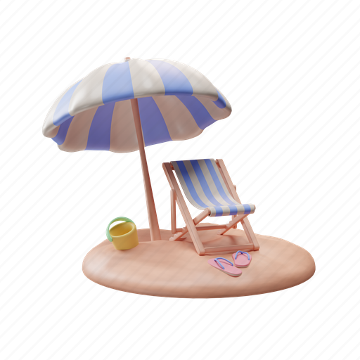 Beach, travel, holiday, vacation, tourist, summer, tourism 3D illustration - Download on Iconfinder