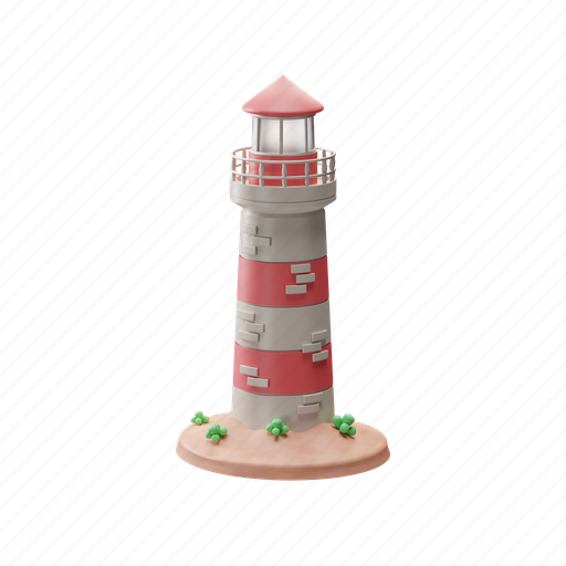 Lighthouse, travel, holiday, vacation, tourist, summer, tourism 3D illustration - Download on Iconfinder