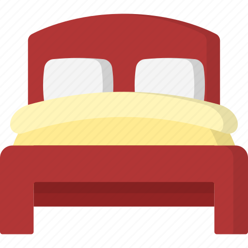 Hotel bed, double bed, hotel service, furniture, sleeping, resting icon - Download on Iconfinder