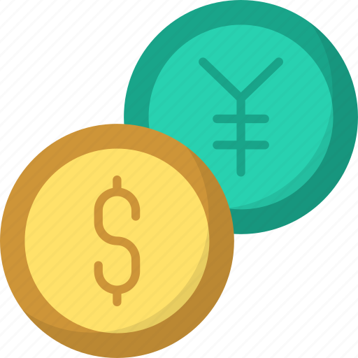 Money exchange, currency, dollar, yen, conversion, coins icon - Download on Iconfinder