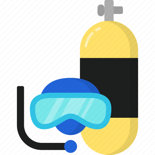 Scuba gear, snorkel gear, diving goggles, snorkeling, scuba diving, oxygen tank, dive icon - Download on Iconfinder