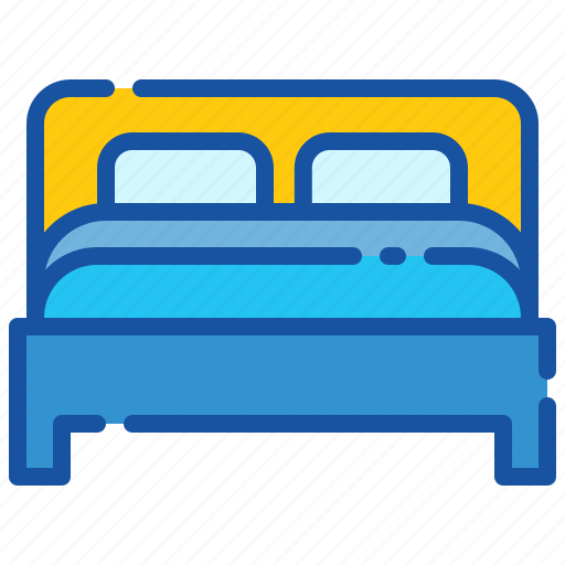 Bed, double bed room, holiday, hotel, tourism, travel, vacation icon - Download on Iconfinder