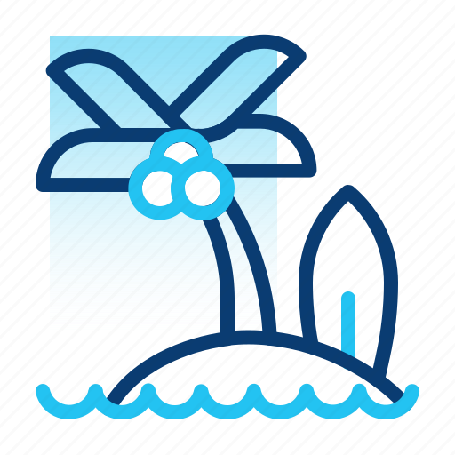 Beach, coconut island, holiday, recreation, tourism, travel, vacation icon - Download on Iconfinder