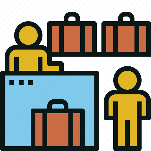 Airport, bag, check, counter, in, travel icon - Download on Iconfinder