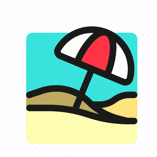 Sunshade, beach, sunbath, vacation, summer, umbrella, shore icon - Download on Iconfinder