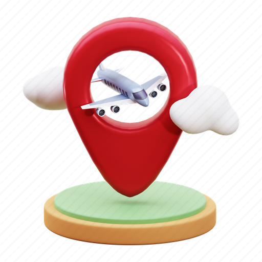 Travel, destination, vacation, pin, navigation, place 3D illustration - Download on Iconfinder