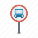 board, bus, road, sign, vehicle