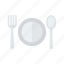 fork, hotel, plate, resturant, spoon 