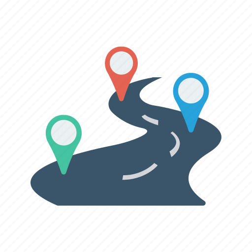 Highway, map, path, pin, road icon - Download on Iconfinder