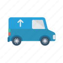 automobile, delivery, transport, van, vehicle