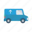 automobile, delivery, transport, van, vehicle 