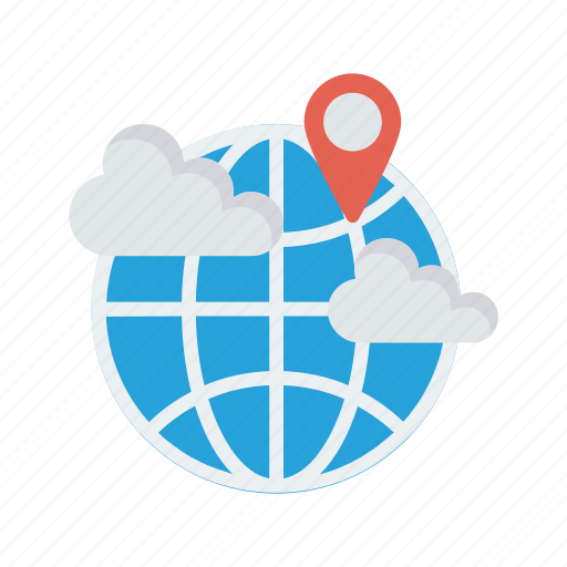 Cloud, location, map, pin, world icon - Download on Iconfinder