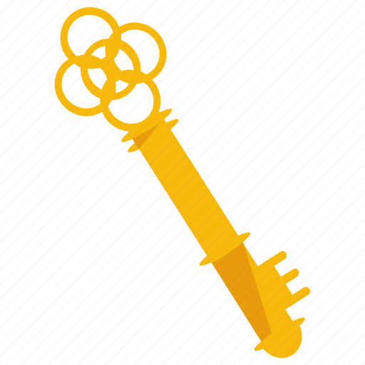 Antique key, gold key, gold treasure, golden key, vintage key icon - Download on Iconfinder