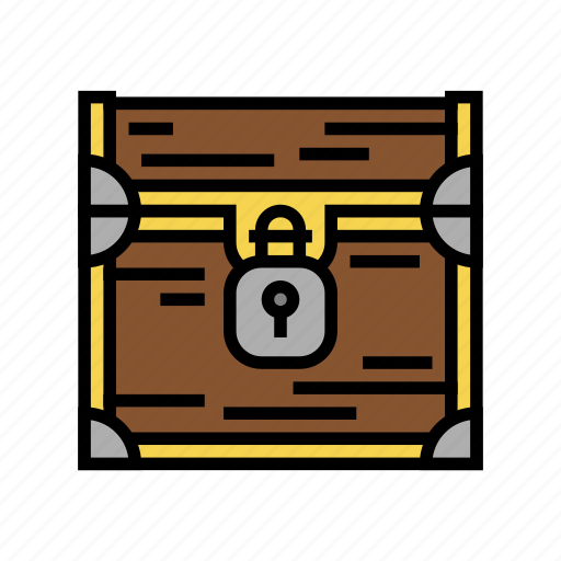 Closed, chest, treasure, golden, jewels, pirate icon - Download on Iconfinder