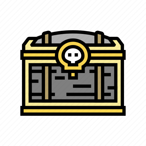 Cursed, chest, treasure, golden, jewels, pirate icon - Download on Iconfinder