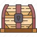 chest, wooden, storage, pirate, vintage