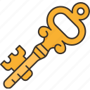 key, treasure, open, lock, antique