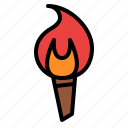 wooden, torch, fire, light, tropical