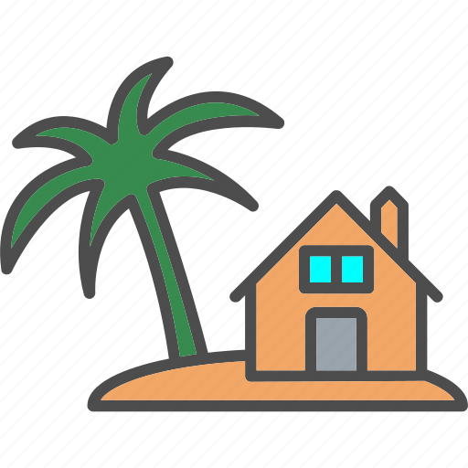 Beach, house, coastal, maldives, ocean icon - Download on Iconfinder