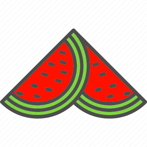 Fruit, tropical, watermelon, slice, 1 icon - Download on Iconfinder