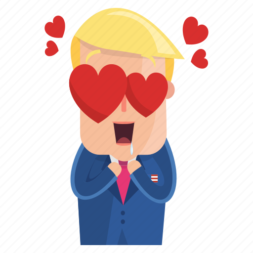 Emoji, emoticon, love, man, sticker, trump, donald trump icon - Download on Iconfinder