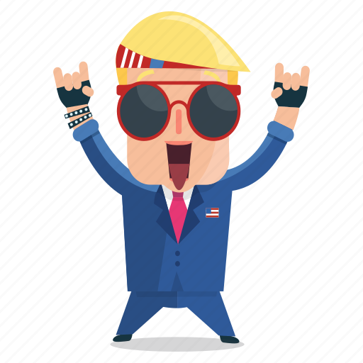Emoji, emoticon, man, rocker, sticker, trump, donald trump icon - Download on Iconfinder