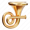 trumpet, music, instrument, musical, horn, orchestra, new year, gold, realistic