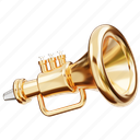 trumpet, music, instrument, musical, horn, orchestra, new year, party, gold