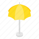 beach, cartoon, isometric, logo, umbrella, water, yellow