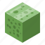 cartoon, cube, green, hand, isometric, sweet, water 