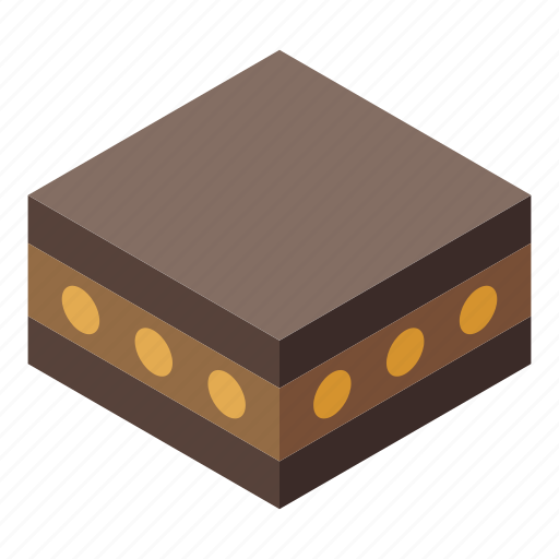 Arabian, cake, cartoon, food, halva, isometric, nuts icon - Download on Iconfinder