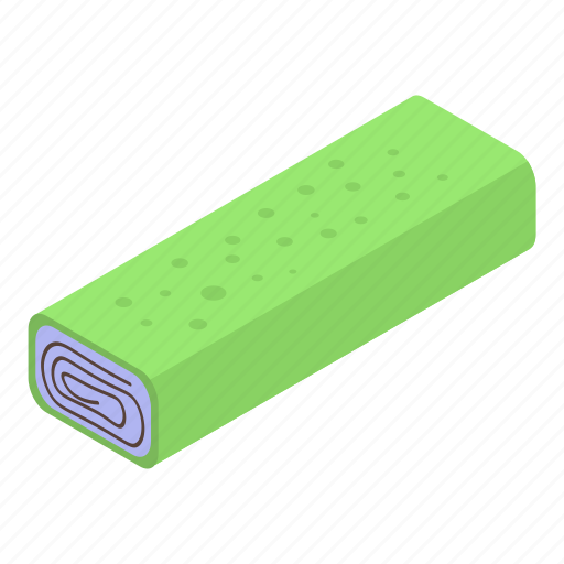 Cartoon, food, green, isometric, roll, sweet, turkish icon - Download on Iconfinder