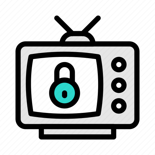 Retro, lock, television, media, lcd icon - Download on Iconfinder