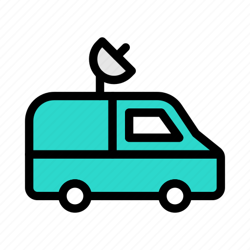 Press, van, media, truck, broadcast icon - Download on Iconfinder