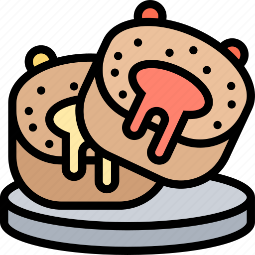 Donut, cream, filled, assorted, pastry icon - Download on Iconfinder
