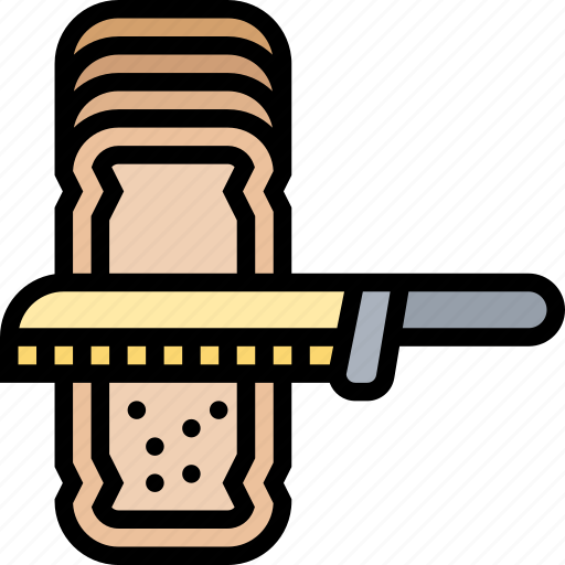 Bread, knife, slice, pastry, breakfast icon - Download on Iconfinder