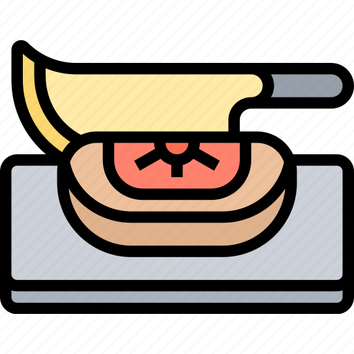 Meat, knife, butcher, cookery, board icon - Download on Iconfinder