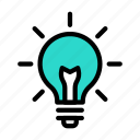 idea, solution, light, bulb, creative
