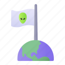 flag, alien, earth, conquest
