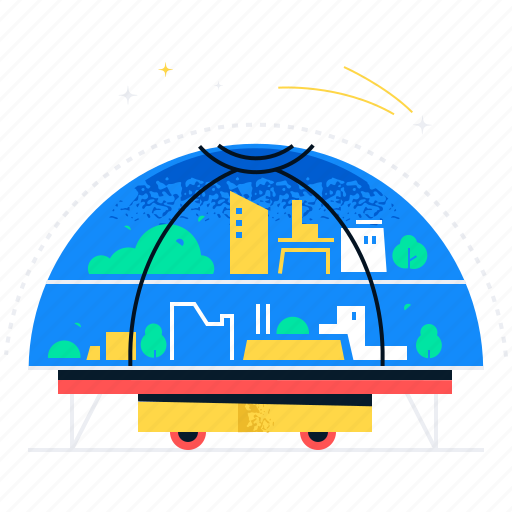 Dome, artificial, city, space colonisation icon - Download on Iconfinder