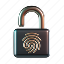 fingerprint, biometric, security, padlock, secure