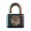 fingerprint, biometric, security, padlock, secure 
