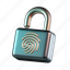 fingerprint, biometric, security, secure, padlock 