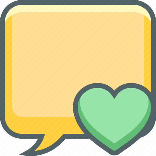 Bubble, heart, message, square, bookmark, communication, favourite icon - Download on Iconfinder