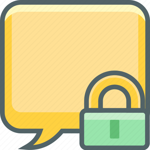 Bubble, lock, message, square, communication, safe, secure icon - Download on Iconfinder