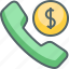 call, dollar, communication, currency, finance, money, phone 
