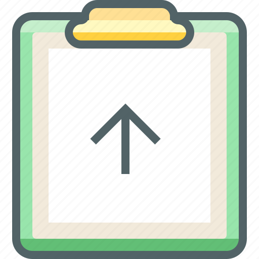 Arrow, board, clip, up, direction, paper, upload icon - Download on Iconfinder