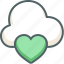 cloud, heart, bookmark, forecast, love, romantic, weather 